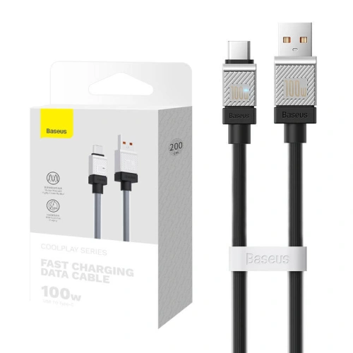 Kup Kábel Baseus CoolPlay USB-A/USB-C 100W 2m (fekete) - BSU4403 - {ean13} - Sklep Home Screen