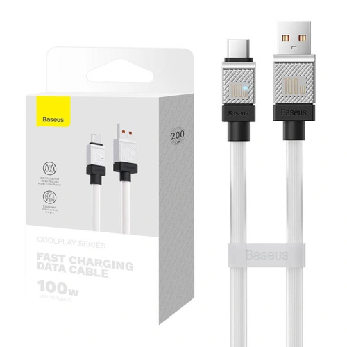 Kup Kabel Baseus CoolPlay USB-A/USB-C 100W 2m (bílý) - BSU4404 - {ean13} - Sklep Home Screen