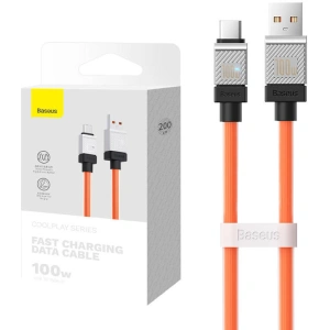 Kabel Baseus CoolPlay USB-A/USB-C 100W 2m (pomarańczowy)