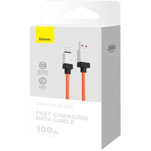 Kabel Baseus CoolPlay USB-A/USB-C 100W 2m (pomarańczowy)