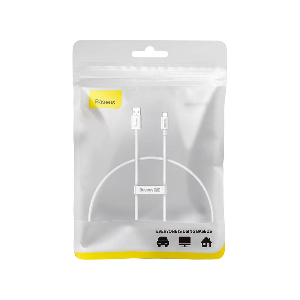 Kabel Baseus Superior USB-A/USB-C 100W 0.25m (biały)