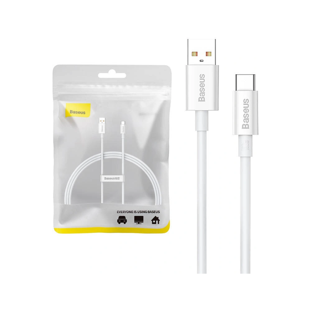 Kabel Baseus Superior USB-A/USB-C 100W 1m (biały)