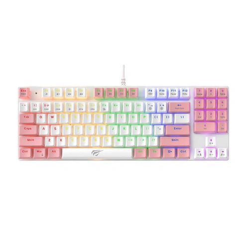 Kup HAVIT KB512L PRO játékbillentyűzet (fehér-rózsaszín) - HVT216 - {ean13} - Sklep Home Screen