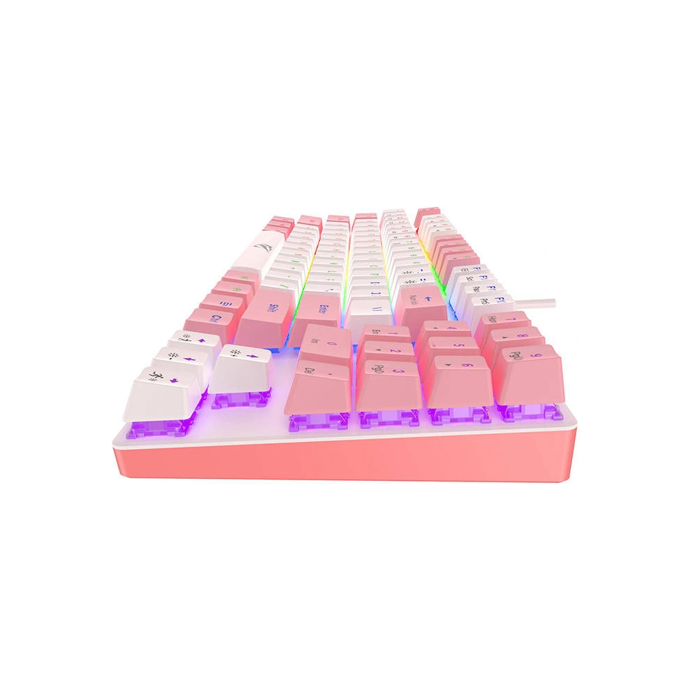 Klawiatura gamingowa HAVIT KB512L PRO (biało różowa)