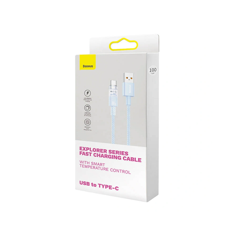 Kabel Baseus USB-A/USB-C 6A 1m (Niebieski)
