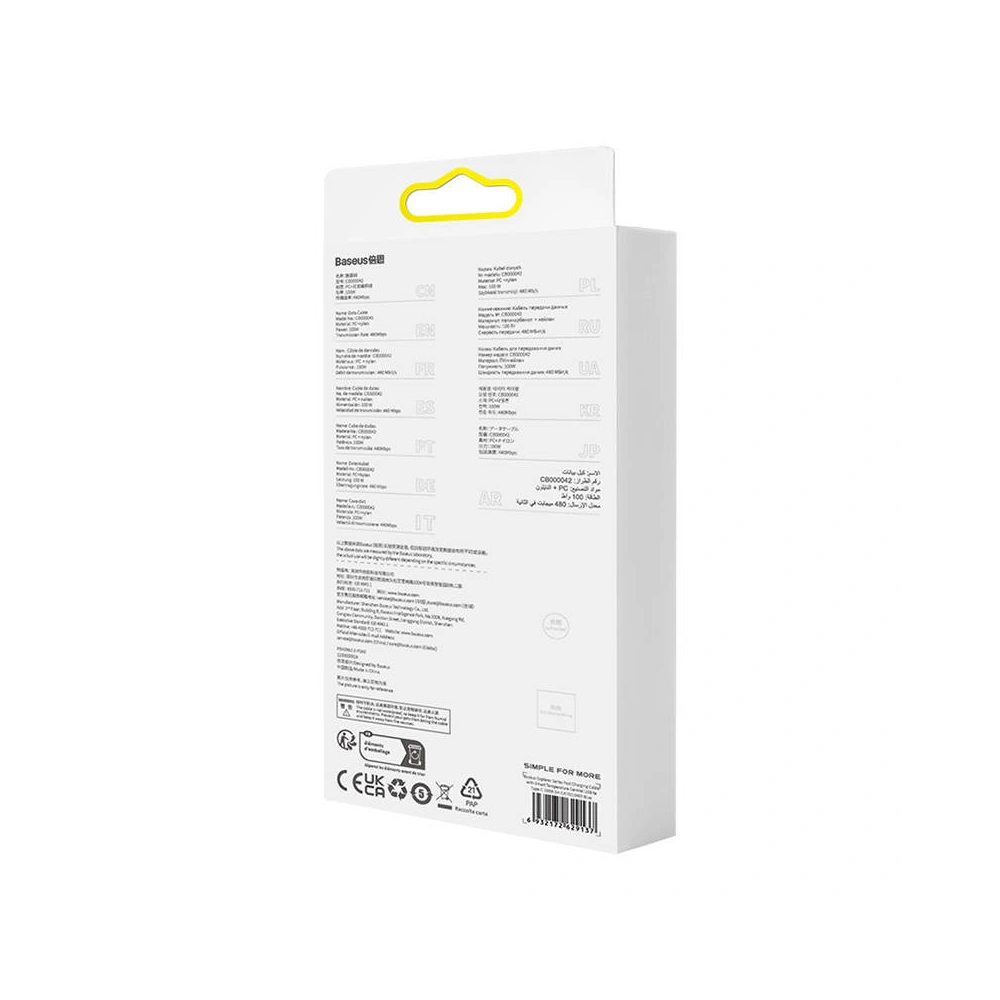 Kabel Baseus USB-A/USB-C 6A 1m (Niebieski)