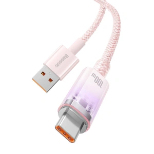 Kabel Baseus USB-A/USB-C 6A 2m (Różowy)