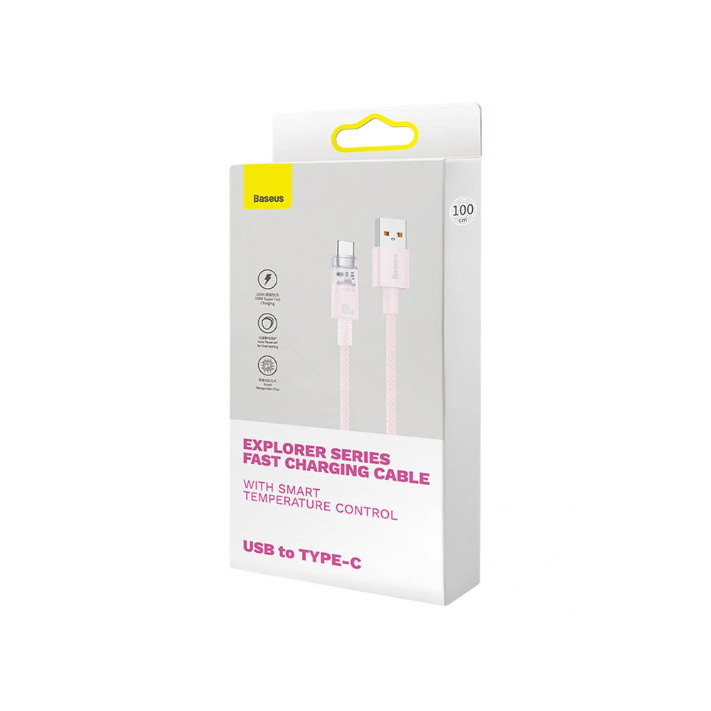 Kabel Baseus USB-A/USB-C 6A 2m (Różowy)