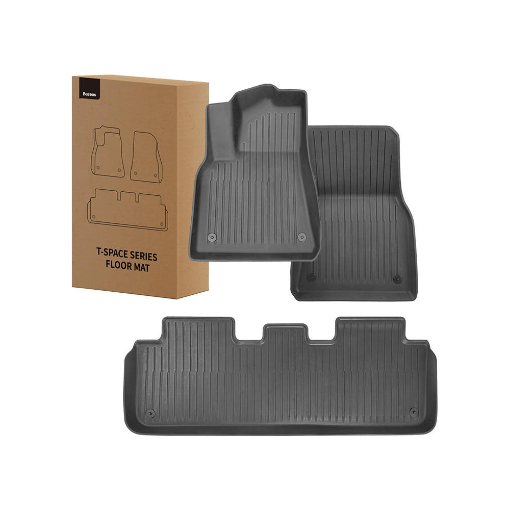 Dywaniki samochodowe Baseus T-Space do Tesli 3 częściowy (czarny)