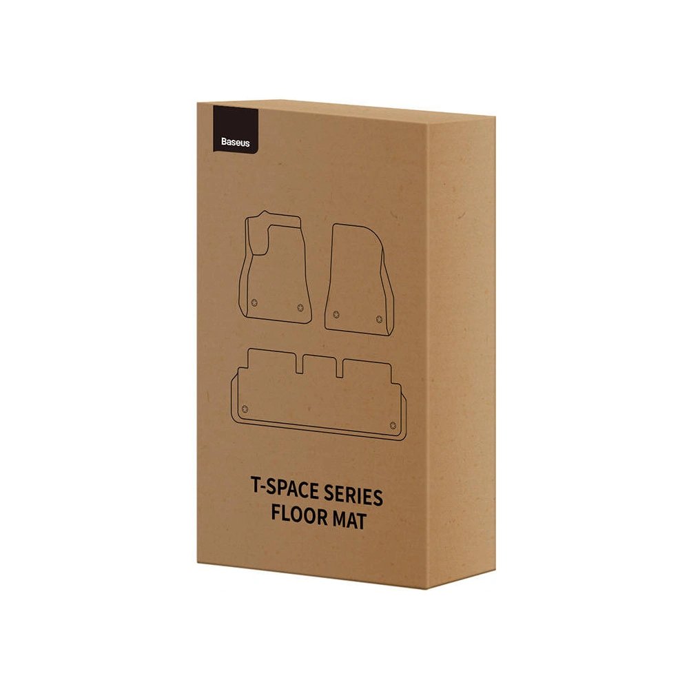 Dywaniki samochodowe Baseus T-Space do Tesli 6 częściowy (czarny polipropylen)