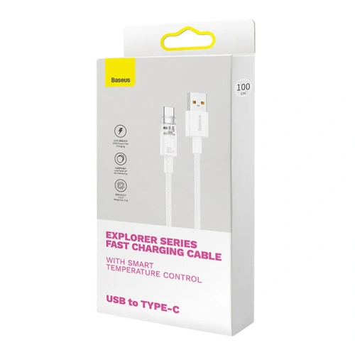 Kup Kabel Baseus USB-A/USB-C 6A 1m (Bílý) - BSU4429 - {ean13} - Sklep Home Screen