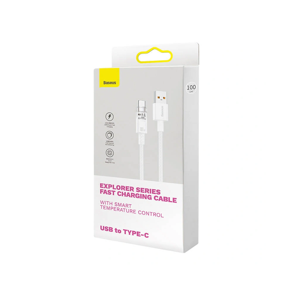 Kabel Baseus USB-A/USB-C 6A 1m (Biały)