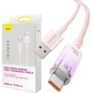 Kabel Baseus USB-A/USB-C 6A 1m (Różowy)