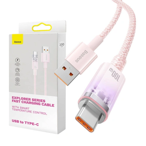Kup Baseus Cablu USB-A/USB-C 6A 1m (roz) - BSU4430 - {ean13} - Sklep Home Screen