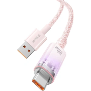 Kabel Baseus USB-A/USB-C 6A 1m (Różowy)