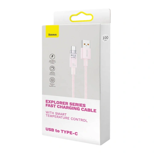 Kup Baseus Cablu USB-A/USB-C 6A 1m (roz) - BSU4430 - {ean13} - Sklep Home Screen
