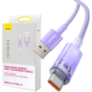 Kabel Baseus USB-A/USB-C 6A 2m (Fioletowy)