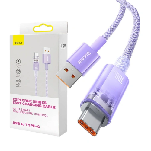 Kup Kabel Baseus USB-A/USB-C 6A 2m (Fialový) - BSU4431 - {ean13} - Sklep Home Screen