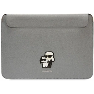 Karl Lagerfeld Kofferhülle KLCS14SAKCPMG 14 Zoll silber/silber Saffiano Karl&Choupette