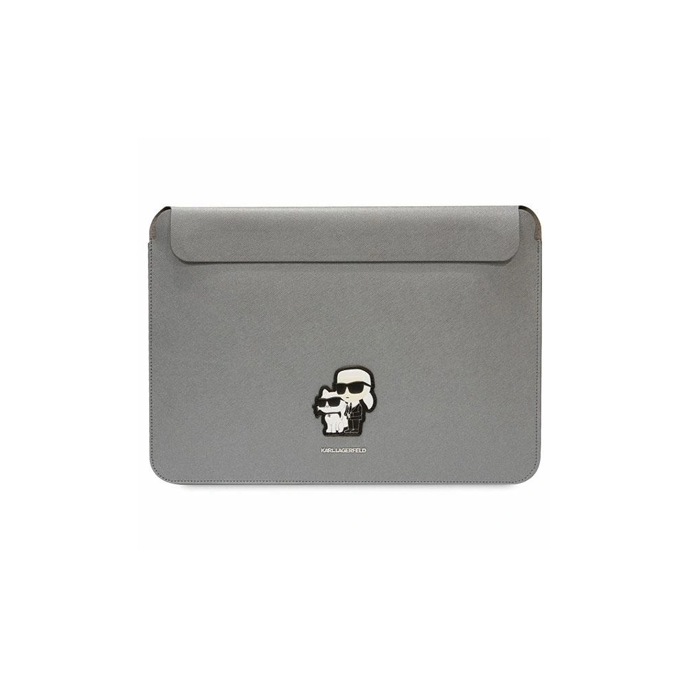 Etui Karl Lagerfeld Sleeve KLCS14SAKCPMG 14 cali srebrny/silver Saffiano Karl&Choupette