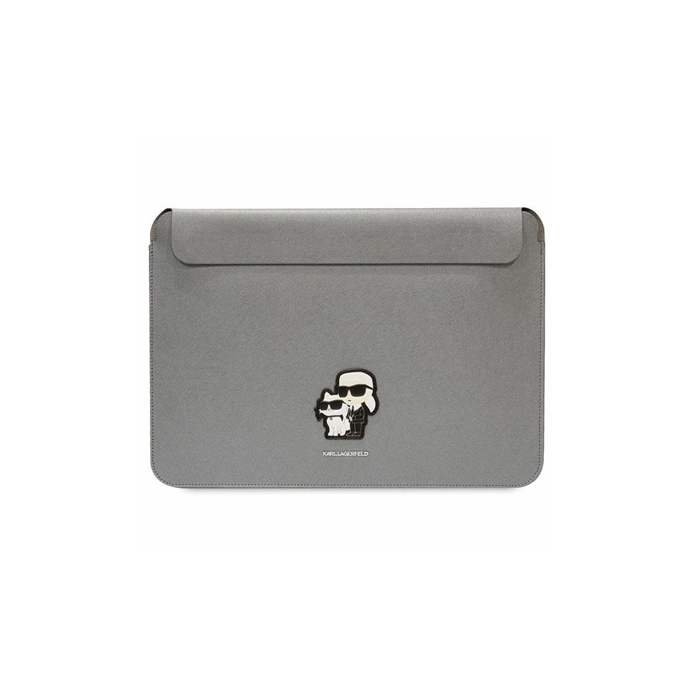 Etui Karl Lagerfeld Sleeve KLCS16SAKCPMG 16 cali srebrny/silver Saffiano Karl&Choupette