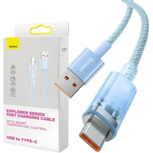 Kabel Baseus USB-A/USB-C 6A 2m (Modrý)