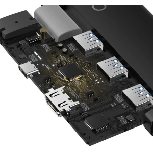 Adapter HUB Baseus 5-port USB-C/HDMI - 3x USB-A 3.0 - USb-C PD (czarny)