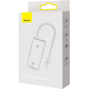 Adapter HUB Baseus 5-port USB-C/HDMI - 3x USB-A 3.0 - USb-C PD (czarny)