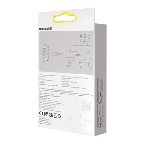 Kup Baseus Adapter HUB 5-Port USB-C/HDMI - 3x USB-A 3.0 - USb-C PD (schwarz) - BSU4440 - {ean13} - Sklep Home Screen