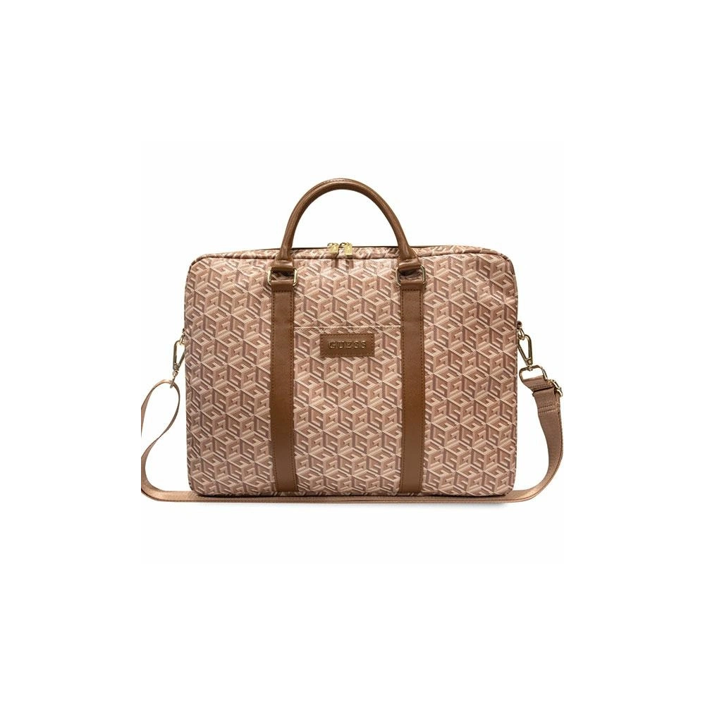 Torba Guess GUCB15HGCFSEW 16 cali brązowy/brown GCube Stripes