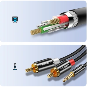 Kup UGREEN 3,5mm mini jack/2RCA 3m fekete audio kábel - UGR1662 - {ean13} - Sklep Home Screen