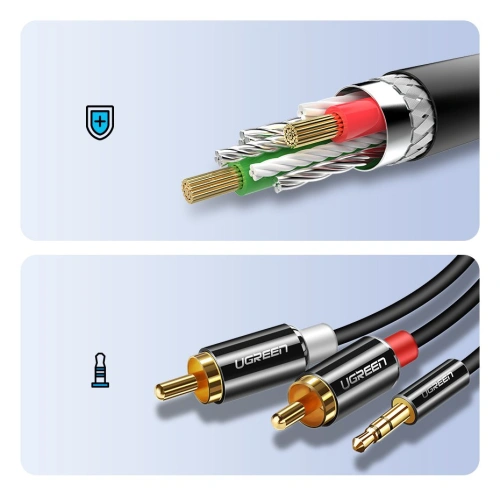 Kup Kabel audio UGREEN 3,5mm mini jack/2RCA 3m czarny - UGR1662 - {ean13} - Sklep Home Screen