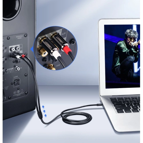 Kup UGREEN 3,5-mm-Miniklinke/2RCA-Audiokabel 3m schwarz - UGR1662 - {ean13} - Sklep Home Screen