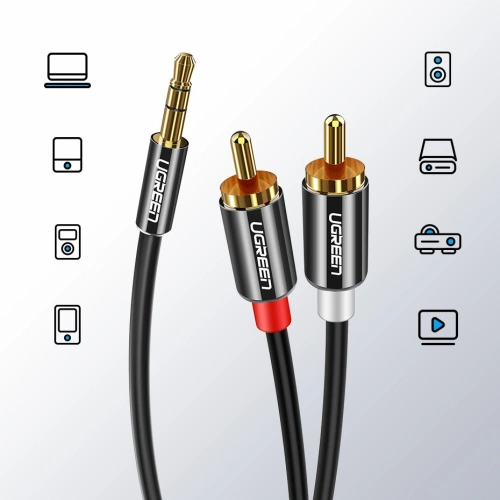 Kup Audio kabel UGREEN 3,5 mm mini jack/2RCA 3m černý - UGR1662 - {ean13} - Sklep Home Screen