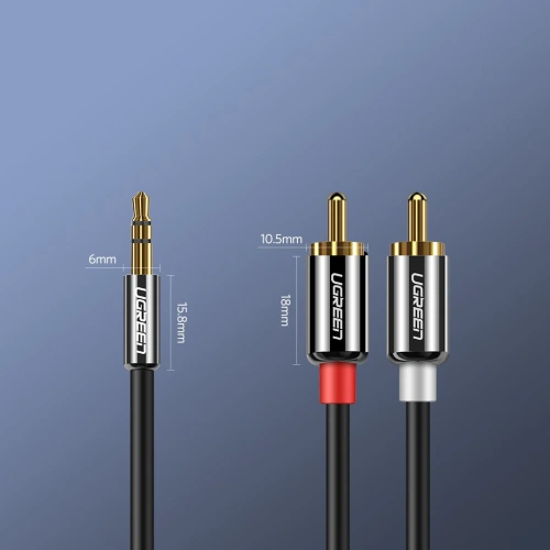 Kup Kabel audio UGREEN 3,5mm mini jack/2RCA 3m czarny - UGR1662 - {ean13} - Sklep Home Screen
