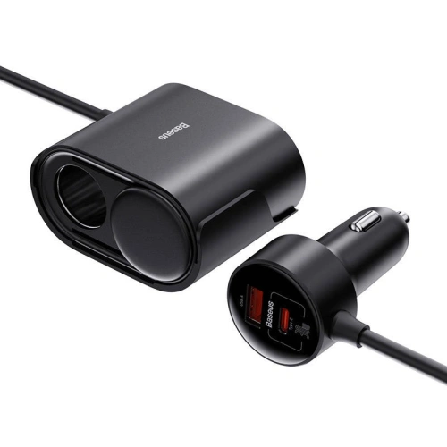 Buy Baseus High Efficiency Pro 1-for-2 Car Cigarette Lighter 30W (black) - BSU4441 - {ean13} - Home Screen Store Europe