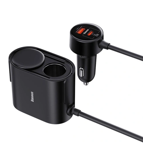 Buy Baseus High Efficiency Pro 1-for-2 Car Cigarette Lighter 30W (black) - BSU4441 - {ean13} - Home Screen Store Europe