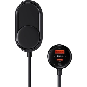 Baseus High Efficiency Pro 1-for-2 Car Cigarette Lighter 30W (black)
