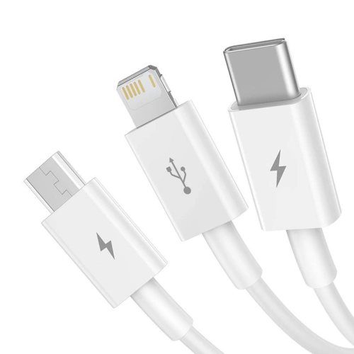 Kup Kábel Baseus Superior Data USB-A/microUSB - Lightning - USB-C 3.5A 1m (Fehér) - BSU4442 - {ean13} - Sklep Home Screen
