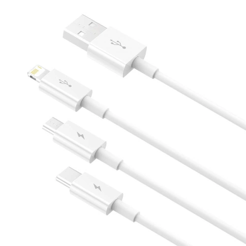 Kup Kábel Baseus Superior Data USB-A/microUSB - Lightning - USB-C 3.5A 1m (Fehér) - BSU4442 - {ean13} - Sklep Home Screen