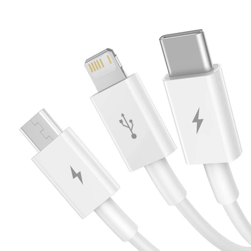 Kup Kabel Baseus Superior Data USB-A/microUSB - Lightning - USB-C 3.5A 0.5m (White) - BSU4443 - {ean13} - Sklep Home Screen