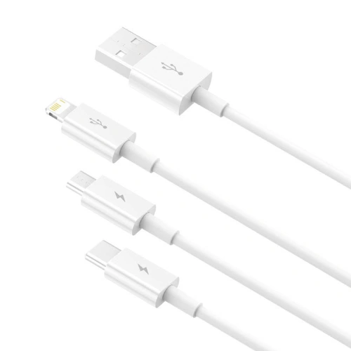 Kup Kabel Baseus Superior Data USB-A/microUSB - Lightning - USB-C 3.5A 0.5m (White) - BSU4443 - {ean13} - Sklep Home Screen