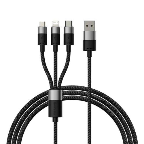 Kup Baseus 0.6m Cablu StarSpeed USB-A/microUSB - Lightning - USB-C 3.5A (negru) - BSU4444 - {ean13} - Sklep Home Screen