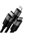 Kup Baseus 0.6m Cablu StarSpeed USB-A/microUSB - Lightning - USB-C 3.5A (negru) - BSU4444 - {ean13} - Sklep Home Screen