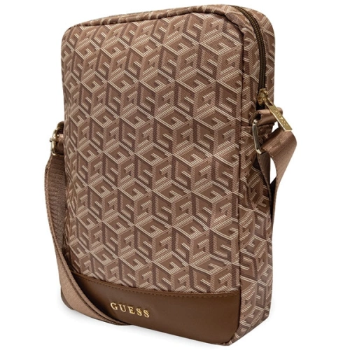 Kup Torba Guess GUTB10HGCFSEW 10 cali brązowy/brown GCube Stripe Tablet Bag - GUE2669 - {ean13} - Sklep Home Screen