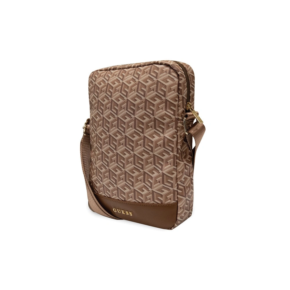 Torba Guess GUTB10HGCFSEW 10 cali brązowy/brown GCube Stripe Tablet Bag
