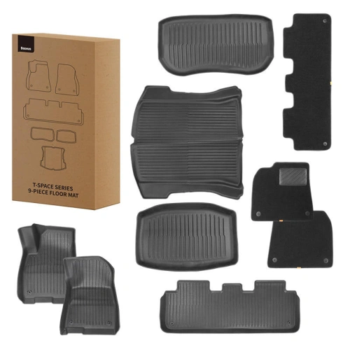Buy Baseus T-Space Car Floor Mats Tesla 9 parts (black velvet) - BSU4448 - {ean13} - Home Screen Store Europe