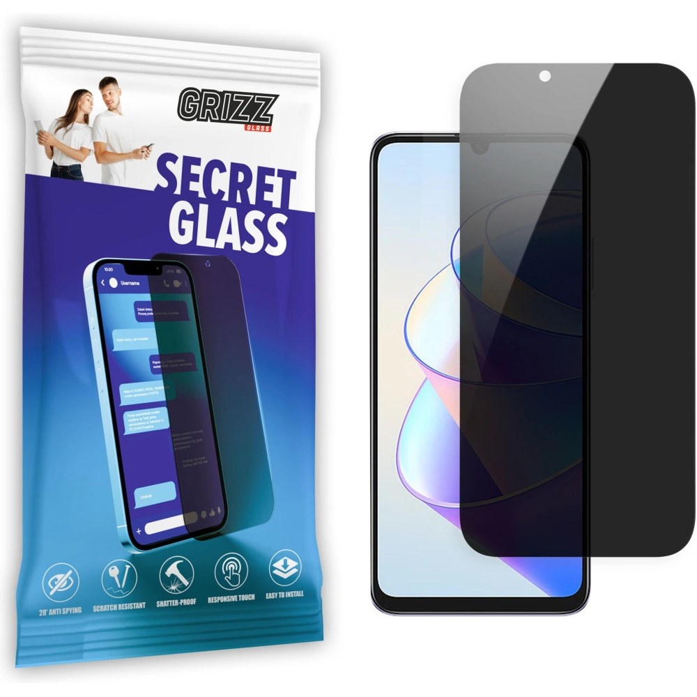 Matowe szkło prywatyzujące GrizzGlass SecretGlass do Honor Play 40 Plus