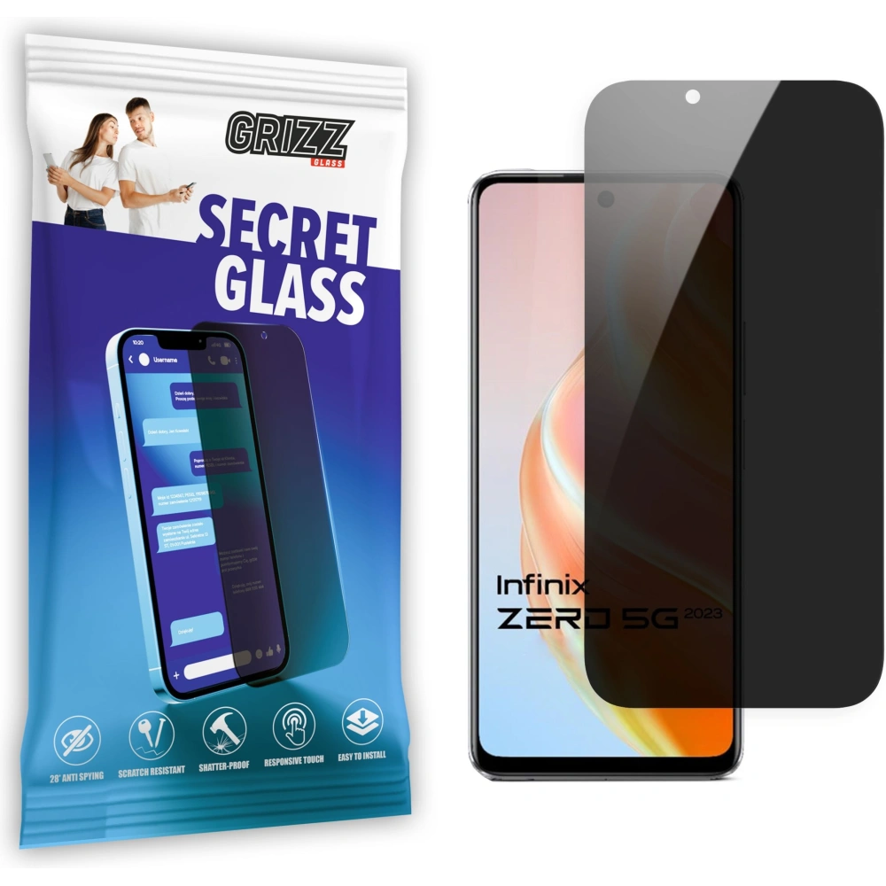 Matowe szkło prywatyzujące GrizzGlass SecretGlass do Infinix Zero 2023
