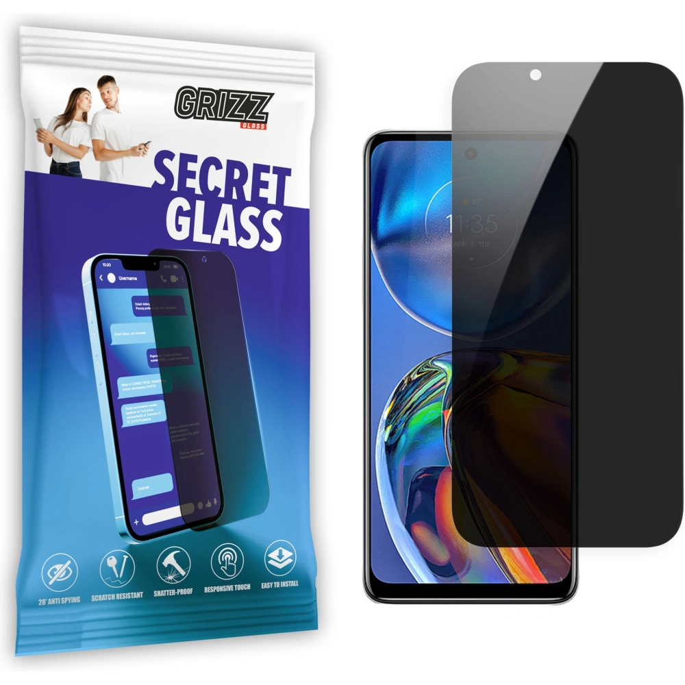 Matowe szkło prywatyzujące GrizzGlass SecretGlass do Motorola Moto E32